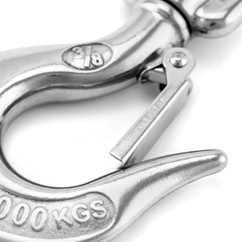 Built Tough Stainless Steel 304 Rotatable Clevis Chain Hook With 360 Degree Swivel, 2000lb Load Capacity, Hoist Slip Hook For Pallet Rack Safety And Lifting Chains close-up