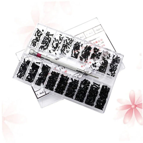 Miniature Screw Kit For Glasses, Watches And Electronics With Countersunk Round Head Screws In A Handy Lightweight Portable Storage Case