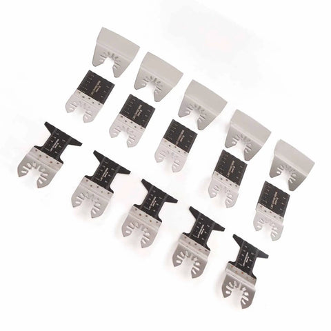 Bi Metal Curved Oscillating Tool Saw Blades Kit for Wood Metal PVC Universal Fit for Craftsman Ryobi Milwaukee DeWalt and More; 10-piece set