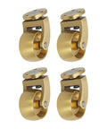 Slick Rolling Vintage Brass Caster Wheels Set Of Four, 360 Degree Swivel Furniture Casters, heavy duty roller base for sofas.