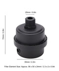 Air Compressor Parts Kit With G1/2 Inlet Muffler And Oil Pump, Dust Blocking Air Filter, black component with dimensions marked