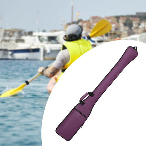 Dragon Boat Paddle Bag Must Have Kayak Paddle Pouch With Quick Dry Cover Waterproof Oxford Cloth Protective Carry Case Adjustable Strap For Water Sports Gear Organizer Purple displayed near kayaking scene