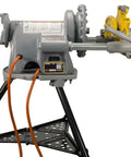 Reconditioned Model 300 Pipe Threader With Foot Pedal Control, heavy duty setup with quick swap die heads for cutting pipe threads.