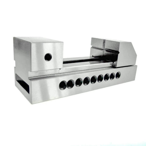 2 Inch Precision Grinding Screwless Mini Insert Vise For Toolmakers In Tool Steel With Black Metallic Finish, side view