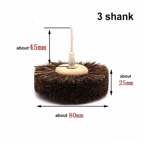 Sisal Polishing Buffing Wheels Compatible With Rotary tools For Wood And Jade Finishing Brown 2 Pack 3 shank polishing wheel with dimensions.
