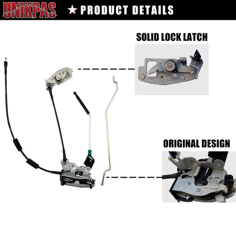 Ford Door Latch Assembly With Cable And Rod For Rear Right Cargo Door Replacement Heavy-Duty Direct Fit For E150 E250 E350 1992-2014 Lock Kit 6C2Z-15431A02-AA OEM-Grade, detailed view showing components and design features