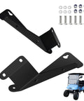 EZGO TXT LED Golf Cart Headlight Bar Bracket Kit for easy install, durable black aluminum brackets with screws, quick clip mounts