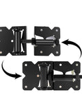 Heavy Duty Iron Self Closing Gate Hinges With Reliable Quick Release Pins, showing tool-free setup for easy installation.
