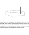 Built To Last Premium 2x25mm 304 Stainless Steel Dowel Pins With Knurled Heads, shown inserted in a block for demonstration