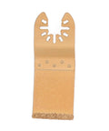 Close-up of rectangle blade from Oscillating Saw Blade Set for Tile and Marble Brazed Emery Multitool Blades 3 Piece.