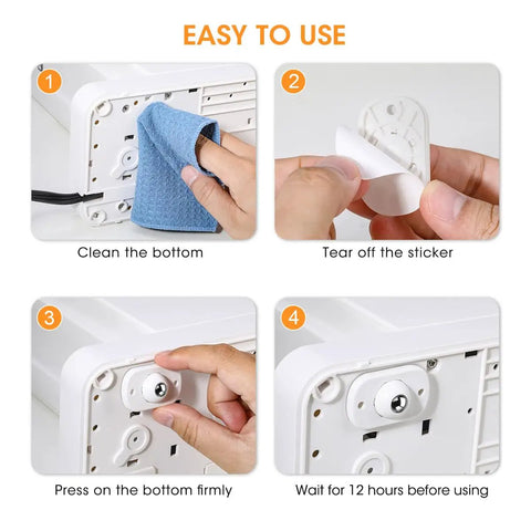 Installation steps for Eight Pack Small Appliance Rollers With Self Adhesive Casters Mini Swivel Wheels For Kitchen Countertops No Drill