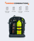 Scuba Diving Backpack With Detachable Small Bag For Travel Holds Mini Scuba Tanks, Mask, Snorkel, Fins, And More shown open.