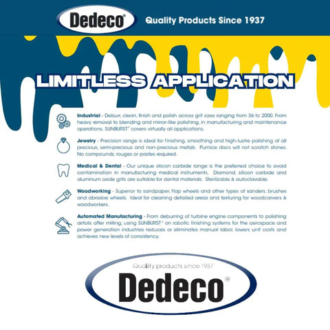 Dedeco Limitless Application for Sunburst 3/32 Inch Shank Thermoplastic Rotary Cleaning Deburring And Polishing Points Set