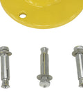 Straight Up Heavy Duty Steel Bollard To Secure Any Parking Spot Or Job Site Features Bright Yellow Wrap Around Reflectors Pre Drilled Base Plate with mounting hardware bolts.