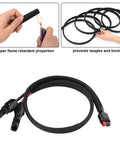 Beefy 10AWG Solar Panel Cable Kit for RV Marine Boat and Portable Solar Generators Power Stations 60cm Long Durable Wiring with Connectors