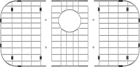 26 Inch By 14 Inch Sink Grid Protector For Kitchen Sink Beefed Up Heavy Duty 304 Stainless Steel Bottom Grid With Corner Radius and Rear Drain Hole