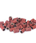 50 Piece Heavy Duty Sanding Bands Abrasive Paper Rings Polishing Drums Fits Dremel Tools 12 Millimeter Arbor 320 Grit stacked on surface.