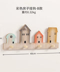 Game Winning Wall Mount Wood Coat Hooks For Entryway Storage And Home Decor Featuring Space Saving Key Holder Towel Rack Multi Functional Essential With A Cozy Vibe That Looks Incredibly Fly, 40cm long, house shape decor, wood material.
