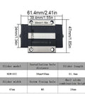 High Precision Linear Guide Rail Kit With Steel Bearing Slider Blocks HGH15CA And HGW15CC For Smooth CNC Machines And 3D Printers That Deliver Reliable Motion Control Without Any Stick Or Slip Issues At All, HGW15CC slider dimensions shown