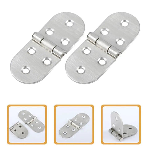 2 Pack Stainless Steel Folding Table Hinges For Wardrobes And Dining Tables Heavy Duty Wear Resistant Silver Cabinet Hinges With Smooth Movement Durable Furniture Hardware For Home And Restaurant Use