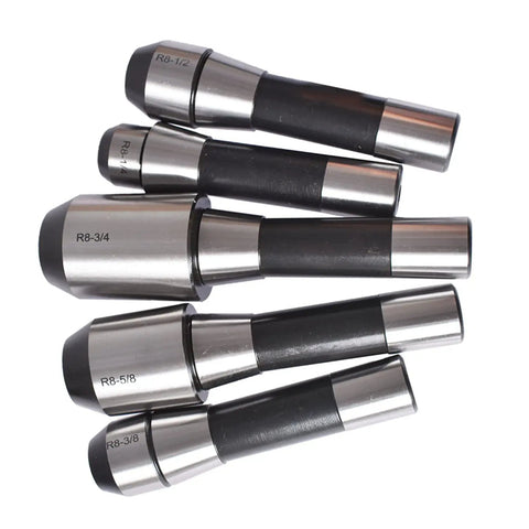 R8 End Mill Holder Set Five Pack One Quarter Inch To Three Quarter Inch Adapters For Bridgeport Type Milling Machines
