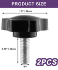 Premium M8 X 20mm Male Threaded Star Knobs Two Pack Heavy Duty Quick Grip Thumb Screws for quick tool-free adjustability.