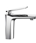 Solid Brass Bathroom Sink Faucet With Single Handle And Single Hole Design, Chrome Finish, side view