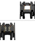 Beefy Brass Chassis Frame Upgrade For 1x18 Scale TRX4M Crawler with 60g Skid Plate, top and bottom view of transmission mount