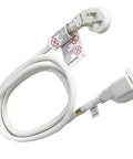 Heavy Duty 10 Foot Extension Cord 14 AWG 15 Amp 125 Volt White 1875 Watt Low Profile Cable with flat plug