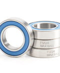 12x21x5mm Chrome Steel Blue Sealed Cartridge Bearings With Grease For Bike Pivot Four Pack Full Complement No Retainer For Beefy Load Handling Up To Forty Five Percent Higher Load Capacity And Smooth Quiet Pivot With Double VRS Lip Labyrinth Seal, blue sealed bearings