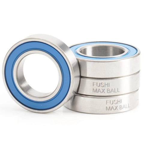 12x21x5mm Chrome Steel Blue Sealed Cartridge Bearings With Grease For Bike Pivot Four Pack Full Complement No Retainer For Beefy Load Handling Up To Forty Five Percent Higher Load Capacity And Smooth Quiet Pivot With Double VRS Lip Labyrinth Seal, blue sealed bearings