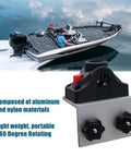 Heavy Duty 90 Degree Boat Track Bracket With 360 Degree Rotating Rod Holder, Aluminum Deck Or Side Mount Base For Versatrack Bass Tracker Ranger Track System, Compatible With Cannon RamMount Scotty And More. Aluminum 90-degree track bracket with 360 rotating rod holder on boat deck
