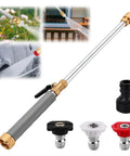 Power Washer Wand For Garden Hose With Three Interchangeable Nozzles Built For Cars Patios And Outdoor Cleanup From Light Mist To Heavy Power Spray Plus Adjustable Linear Columnar And Fan Patterns Grey Set