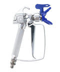 Slick Pro Series Airless Paint Spray Gun Kit with blue tip, ergonomic handle, and metallic finish for smooth paint application.