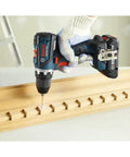 18V EC Brushless Connected Ready Compact Tough Half Inch Drill Driver With Kickback Control in use on wood project