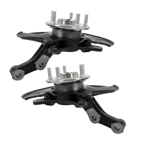 Two Front Steering Knuckle And Wheel Hub Bearing Replacement Kit For Honda Civic 2006 Through 2011 With 698450 And 698451 Parts, OE Style Fit, Easy Bolt On, Reduces Friction For Smoother, Quieter Ride And Confident Handling