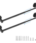 Two Piece Adjustable Bathroom Towel Bar Set 17 To 29 Inches Matte Black Or Brushed Nickel Finish Wall Mount Modern Bath Accessories