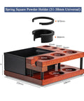 Killer Solid Wood Coffee Tamping Station And Knock Box Organizer Features Double Layer Storage For Portafilters Grounds Catcher And Smooth Daily Grind Routine.