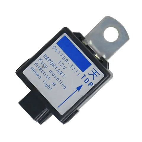 Stop solenoid relay, 12V with mounting tab, for L-series tractors (L2900DT–M6800)