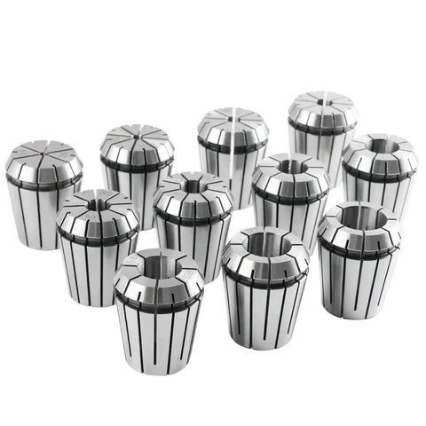 MT2 Shank ER32 Chuck Kit With Eleven Collets From One Eighth To Three Quarter Inch Increments In Sixteenth Inch Morse Taper Collet System Pro Grade Alloy Steel 0.0005 Inch Accuracy For End Mills Drills Reamers, 11 ER32 collets
