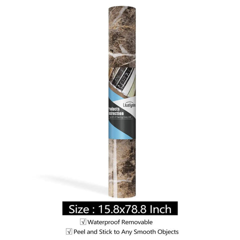 Roll of Extra Wide Dark Brown Contact Paper For Countertops No Seam 36 By 197 Inches Waterproof Peel And Stick Vinyl Wrap