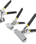 All In One Sheet Metal Bending Pliers With Straight Or Elbow Handles And Non Slip Grip, various jaw configurations shown