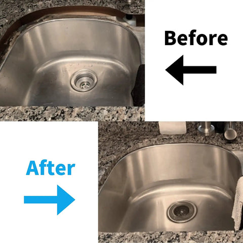 Before and after installation of Heavy Duty Undermount Sink Bracket Kit For Kitchen With 680 Lb Capacity, Galvanized Steel.