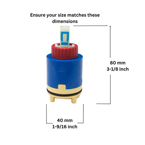 Ceramic Faucet Cartridge Replacement With Single Lever Pressure Balance Low Torque 40mm dimensions shown
