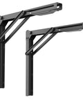 Tough As Nails Folding Shelf Brackets Collapsible Workbench Supports in black, 18 inch rust resistant design for DIY projects.