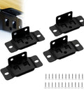 Heavy Duty Quick Fit Furniture Joint Brackets Set 4 pcs, rustproof stainless steel L shape fasteners for cabinets, black finish