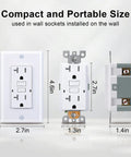 GFCI Outlet With LED Indicator, Tamper-Resistant GFI Receptacle, Self-Test Ground Fault Circuit Interrupter, 20A 125V Duplex