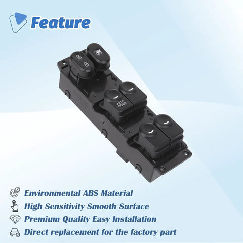 Hyundai Accent Front Left Driver Power Master Window Switch Control Button Replacement 2011 2017 OEM 93570AP1R101 935701R111