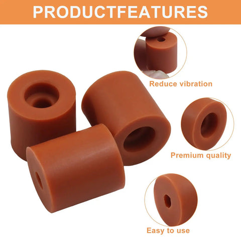 Close-up of 12 Pack Silicone Bed Mounts And Leveling Springs For 3D Printers in orange, designed to cut bed vibration and improve stability.