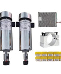 Heavy Duty Air Cooled 800W Cnc Spindle Motor Dc 110V 20000Rpm Er16 Chuck Power Supply Speed Governor Kit with dual spindles.